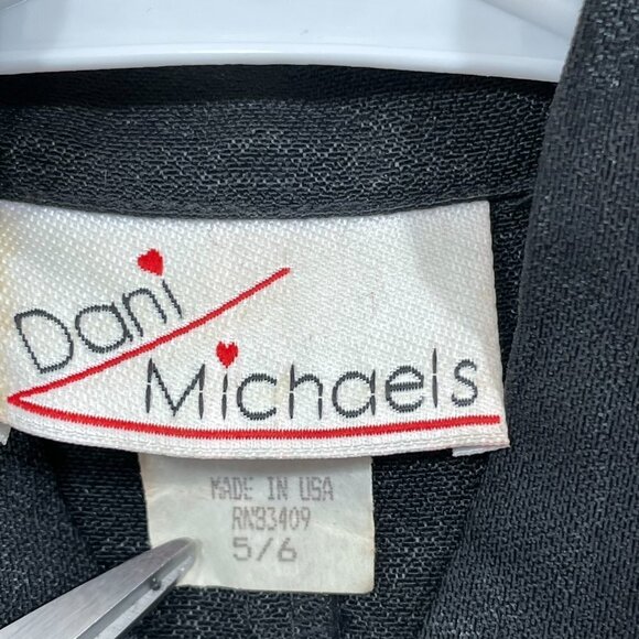 Vtg Dani Michael's Women's Sz 5/6 Jumpsuit Romper Parade Black Gold Buttons - Picture 4 of 8